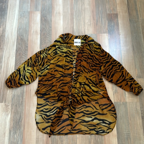 ANIYE BY MADE IN ITALY 100% Viscose zebra stripes classic neckline button up - Picture 7 of 14